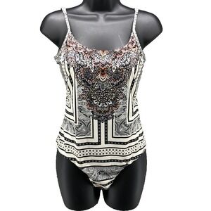 Camilla Scoop One Piece Swim Suit Embellished Womens 12 Beach Resort Designer